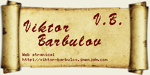 Viktor Barbulov vizit kartica